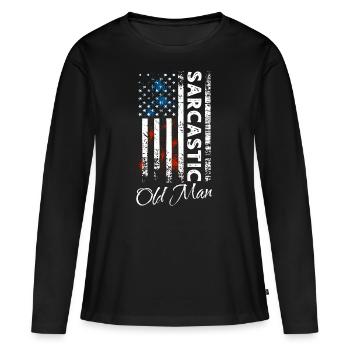Sarcastic Old Man - Women's Premium Organic Long Sleeve Shirt - black - Front - Julia (174cm)