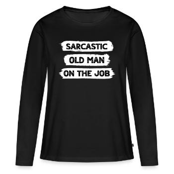 Sarcasm Old Man - Women's Premium Organic Long Sleeve Shirt - black - Front - Julia (174cm)