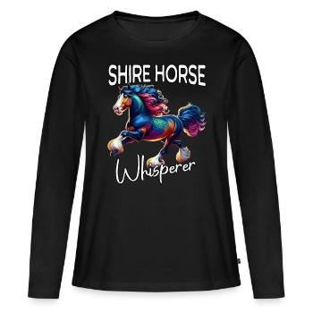 Cheval de la Comté, Cheval chuchoteur - T-shirt manches longues Premium bio Femme - noir - Devant - Julia (174cm)