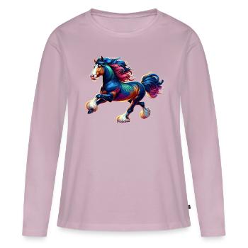 Shire Horse Pferd - Women's Premium Organic Long Sleeve Shirt - dusky pink - Front - Julia (174cm)