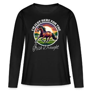 Funny Irish Draft Horse Sayings - Women's Premium Organic Long Sleeve Shirt - black - Front - Julia (174cm)