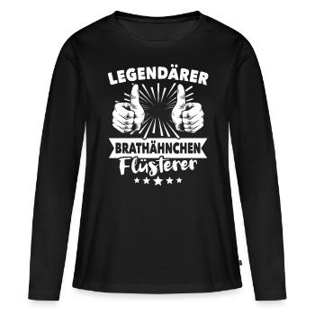 Légende du poulet rôti - T-shirt manches longues Premium bio Femme - noir - Devant - Julia (174cm)