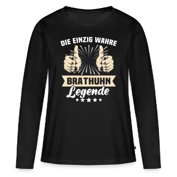 Dicton sur le poulet rôti - T-shirt manches longues Premium bio Femme - noir - Devant - Julia (174cm)