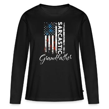 Sarkastischer Grossvater - Frauen Premium Bio Langarmshirt - Schwarz - Vorne - Julia (174cm)