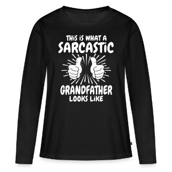 Sarkastischer Grossvater - Frauen Premium Bio Langarmshirt - Schwarz - Vorne - Julia (174cm)