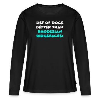 Rhodésian Ridgeback - T-shirt manches longues Premium bio Femme - noir - Devant - Julia (174cm)