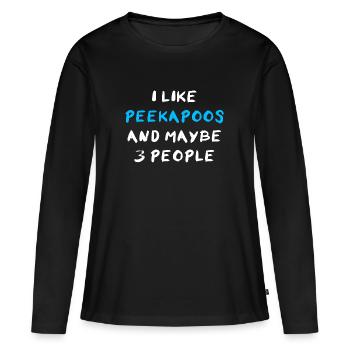 Coucou - T-shirt manches longues Premium bio Femme - noir - Devant - Julia (174cm)