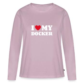 I Love My Docker - Frauen Premium Bio Langarmshirt - Altrosa - Vorne - Julia (174cm)