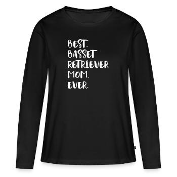 Basset Retriever - T-shirt manches longues Premium bio Femme - noir - Devant - Julia (174cm)