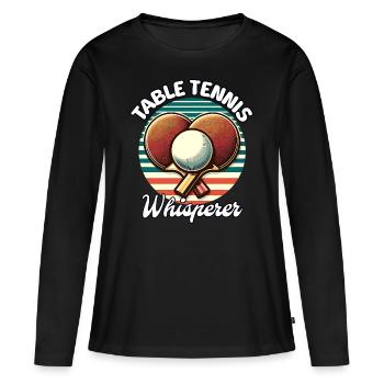 Table Tennis Whisperer - Frauen Premium Bio Langarmshirt - Schwarz - Vorne - Julia (174cm)