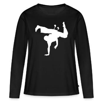 Capoeira Herzlinie - Frauen Premium Bio Langarmshirt - Schwarz - Vorne - Julia (174cm)