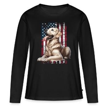 Labrador US Labrador - Frauen Premium Bio Langarmshirt - Schwarz - Vorne - Julia (174cm)