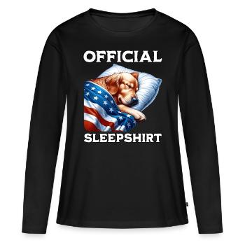 Chemise de nuit Retriever US - T-shirt manches longues Premium bio Femme - noir - Devant - Julia (174cm)