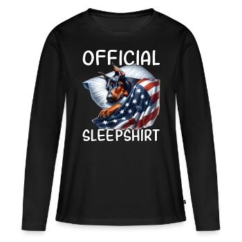 Doberman US Chemise de nuit - T-shirt manches longues Premium bio Femme - noir - Devant - Julia (174cm)
