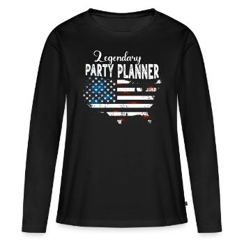 Organisateur de fêtes US - T-shirt manches longues Premium bio Femme - noir - Devant - Julia (174cm)
