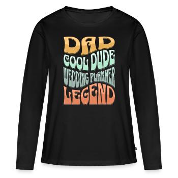 Papa Wedding Planner - T-shirt manches longues Premium bio Femme - noir - Devant - Julia (174cm)