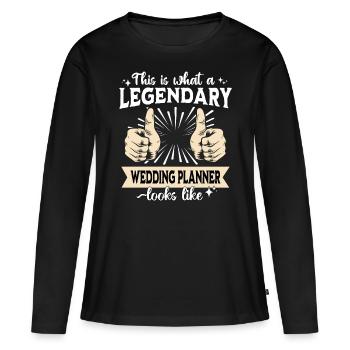 Wedding planner légendaire - T-shirt manches longues Premium bio Femme - noir - Devant - Julia (174cm)