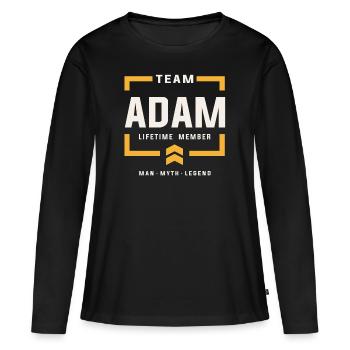 Membre à vie de l’équipe Adam Funny Name Adam - T-shirt manches longues Premium bio Femme - noir - Devant - Julia (174cm)
