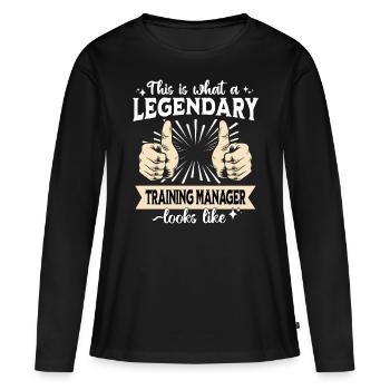 Instructeur légendaire - T-shirt manches longues Premium bio Femme - noir - Devant - Julia (174cm)