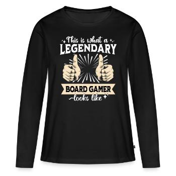 Joueur de plateau légendaire - T-shirt manches longues Premium bio Femme - noir - Devant - Julia (174cm)