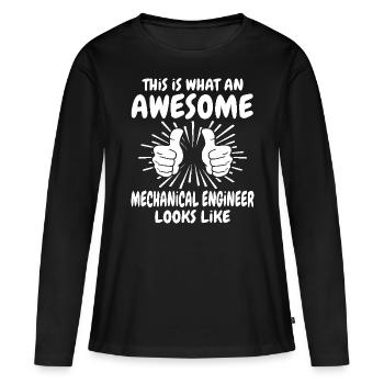 Ingénieur mécanique - T-shirt manches longues Premium bio Femme - noir - Devant - Julia (174cm)