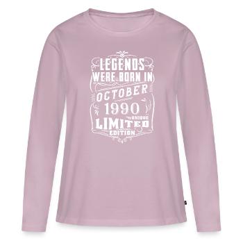 Birthday October 1990 Limited Edition Legend - Women's Premium Organic Long Sleeve Shirt - dusky pink - Front - Julia (174cm)
