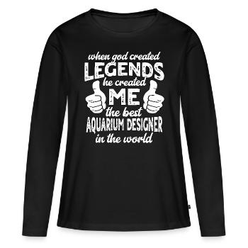 Meilleur concepteur d’aquarium Legend - T-shirt manches longues Premium bio Femme - noir - Devant - Julia (174cm)