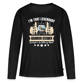 Concepteur d’aquarium légendaire - T-shirt manches longues Premium bio Femme - noir - Devant - Julia (174cm)