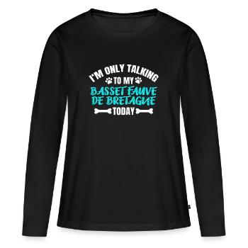 Basset Fauve de Bretagne - T-shirt manches longues Premium bio Femme - noir - Devant - Julia (174cm)