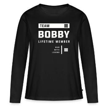 Team Bobby Membre à vie Drôle de prénom Bobby - T-shirt manches longues Premium bio Femme - noir - Devant - Julia (174cm)