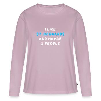 Saint-Bernard Bernhardiner - T-shirt manches longues Premium bio Femme - rose poudré - Devant - Julia (174cm)