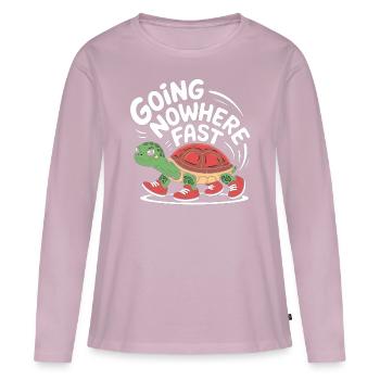 Turtle pace in style - Women's Premium Organic Long Sleeve Shirt - dusky pink - Front - Julia (174cm)