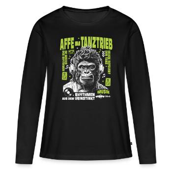 Sound Tolle Shirt : Gorilla s’acclame du rythme - T-shirt manches longues Premium bio Femme - noir - Devant - Julia (174cm)