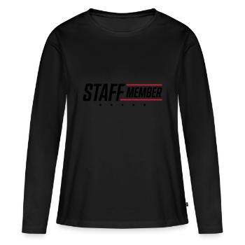 staff member - T-shirt manches longues Premium bio Femme - noir - Devant - Julia (174cm)