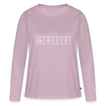 Éléments périodiques de génie - T-shirt manches longues Premium bio Femme - rose poudré - Devant - Julia (174cm)