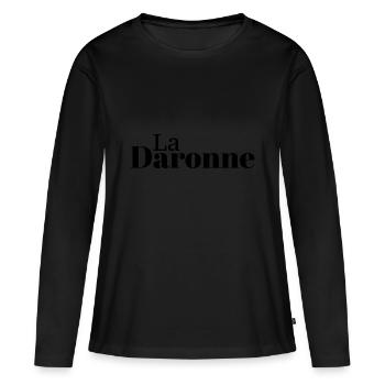 La Daronne, La Mère, La Maman! - T-shirt manches longues Premium bio Femme - noir - Devant - Julia (174cm)