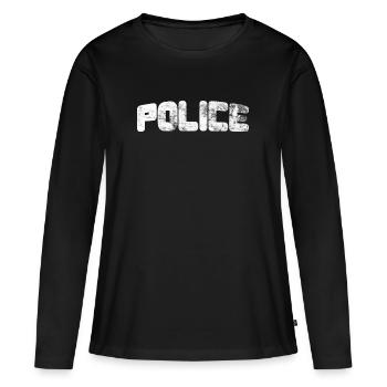 police - T-shirt manches longues Premium bio Femme - noir - Devant - Julia (174cm)