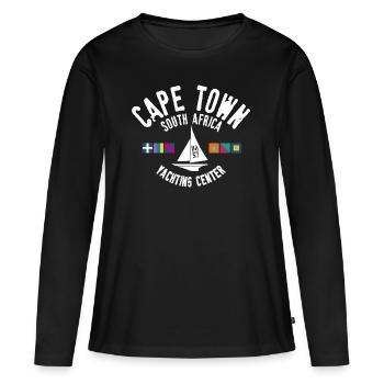 Cape Town yachting center - T-shirt manches longues Premium bio Femme - noir - Devant - Julia (174cm)