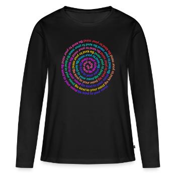 Soyez gentil avec votre - T-shirt manches longues Premium bio Femme - noir - Devant - Julia (174cm)