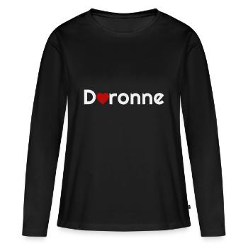 La Daronne, la Mère, hymne à la mère. - T-shirt manches longues Premium bio Femme - noir - Devant - Julia (174cm)