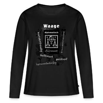 Zodiac Libra - Women's Premium Organic Long Sleeve Shirt - black - Front - Julia (174cm)