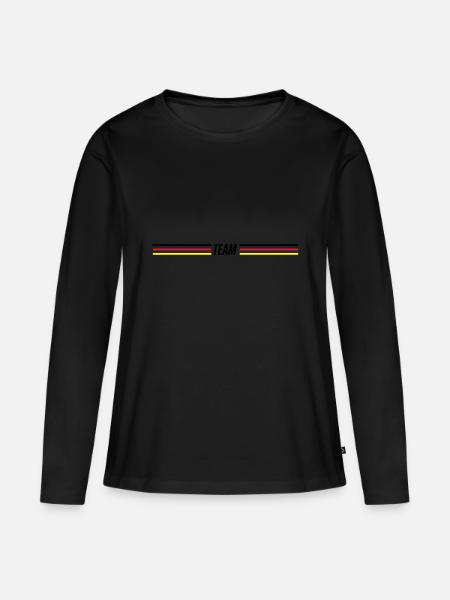 germany team - Frauen Premium Bio Langarmshirt - Schwarz