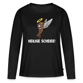 Heilige Scheiße - Frauen Premium Bio Langarmshirt - Schwarz - Vorne - Julia (174cm)
