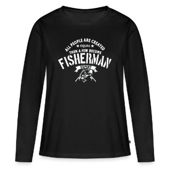 Fisherman Expert - T-shirt manches longues Premium bio Femme - noir - Devant - Julia (174cm)