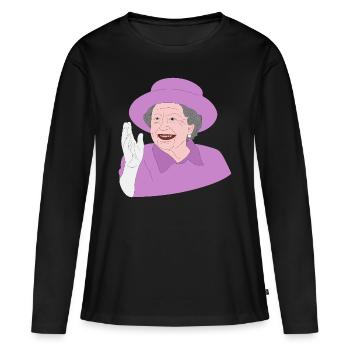 La reine Elizabeth II salue le 70e jubilé de la Couronne - T-shirt manches longues Premium bio Femme - noir - Devant - Julia (174cm)