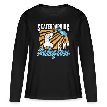 Skateboarding Relegion Skater cadeau de rampe de prière - T-shirt manches longues Premium bio Femme - noir - Devant - Julia (174cm)