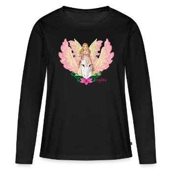 Rampant bayala Feya sur La Licorne Pegasus - T-shirt manches longues Premium bio Femme - noir - Devant - Julia (174cm)