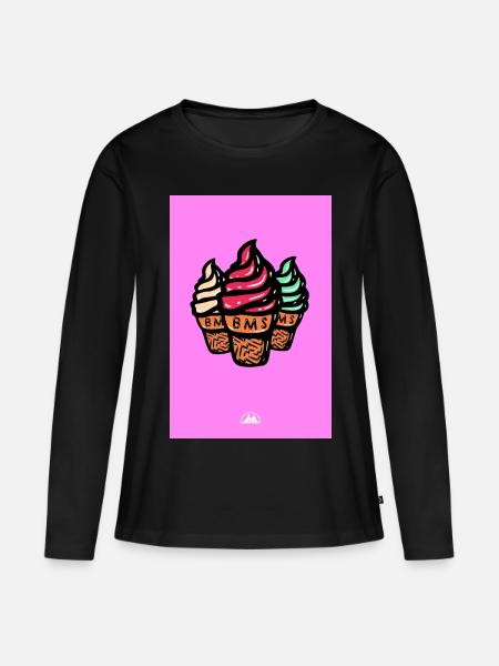 Softeis - Frauen Premium Bio Langarmshirt - Schwarz