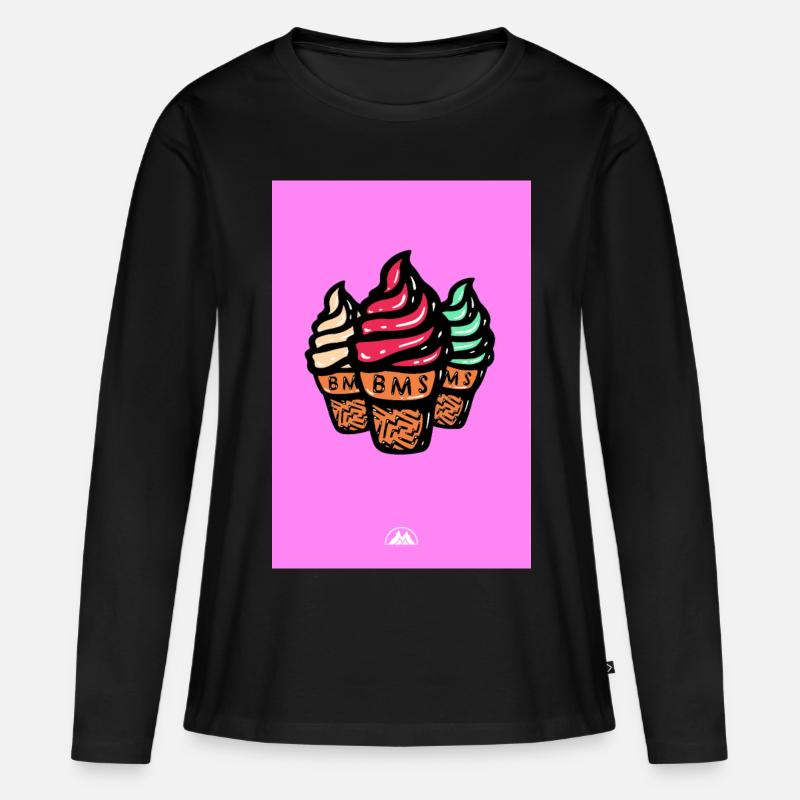 Softeis - Frauen Premium Bio Langarmshirt - Schwarz