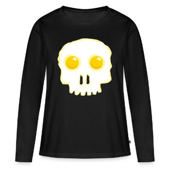 Crâne d'oeuf frit oeufs d'oeuf crâne - T-shirt manches longues Premium bio Femme - noir - Devant - Julia (174cm)